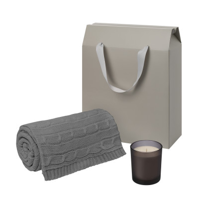 Подарочный набор Энигма (Enigma). Фадо (Fado), серый (свеча, плед)