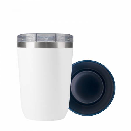Термокружка вакуумная с керамическим покрытием Арктик (Arctic), белый/синий