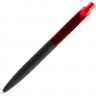 Ручка шариковая Prodir QS01 PRT-T Soft Touch, черная с красным