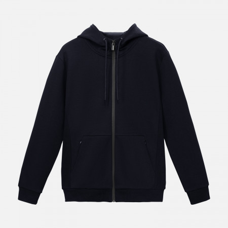 Толстовка на молнии с капюшоном Матео (Mateo) темно-синяя