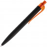 Ручка шариковая Prodir QS01 PRT-T Soft Touch, черная с оранжевым
